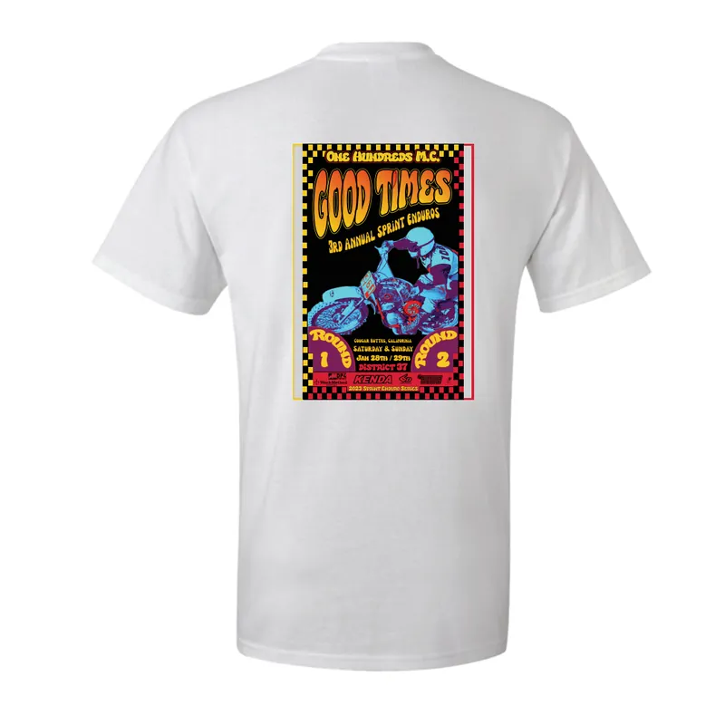 Design 1 Official 100's MC Good Times Sprint Enduro 2023 Event Shirt - Race Desert