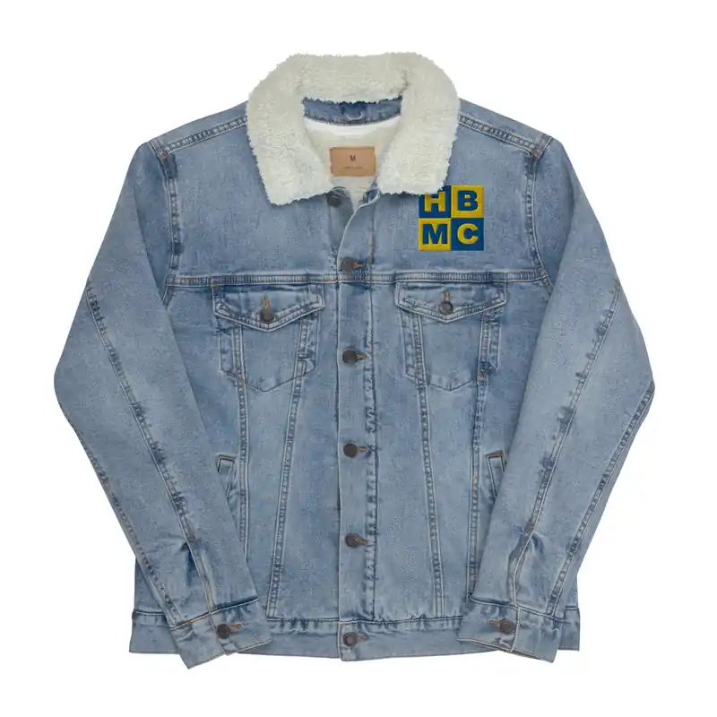 HBMC Embroidered Denim Jacket with sherpa lining - Race Desert