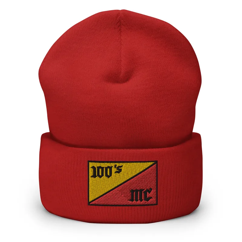 100s MC Embroidered Cuffed Beanie - Race Desert