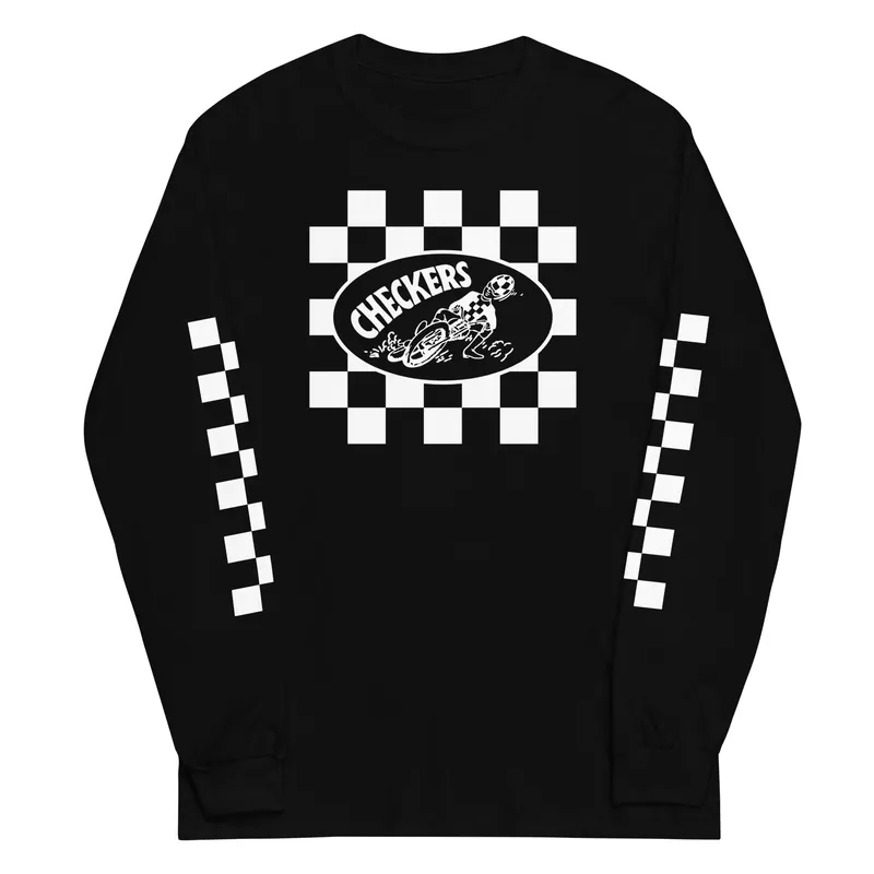 Checkers MC Men’s Black Long Sleeve Slider Bar Shirt - Official Club Apparel