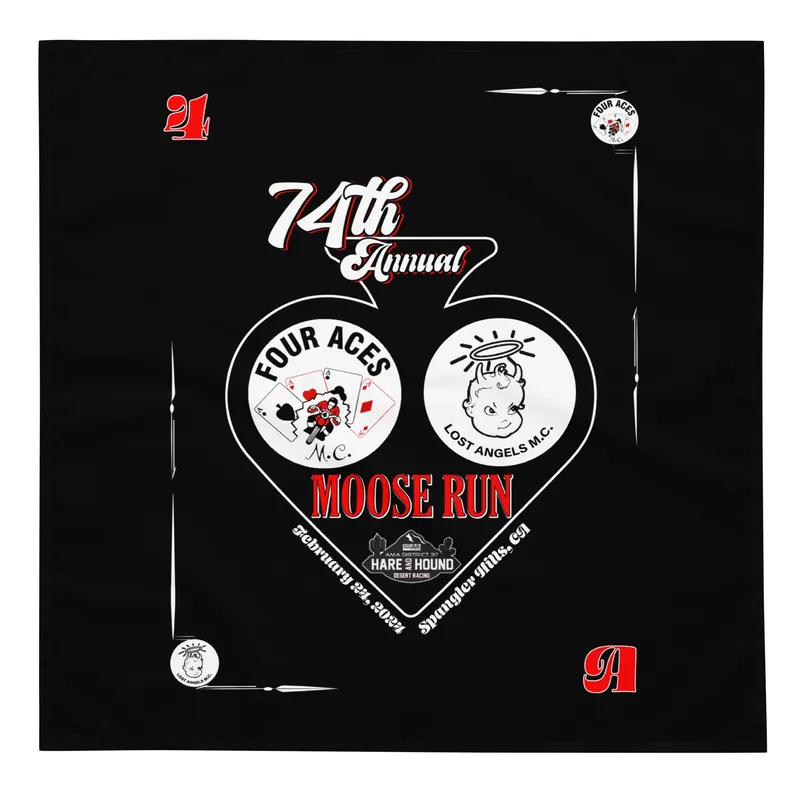 Official Four Aces 74th Annual Moose Run Bandana - Race Desert