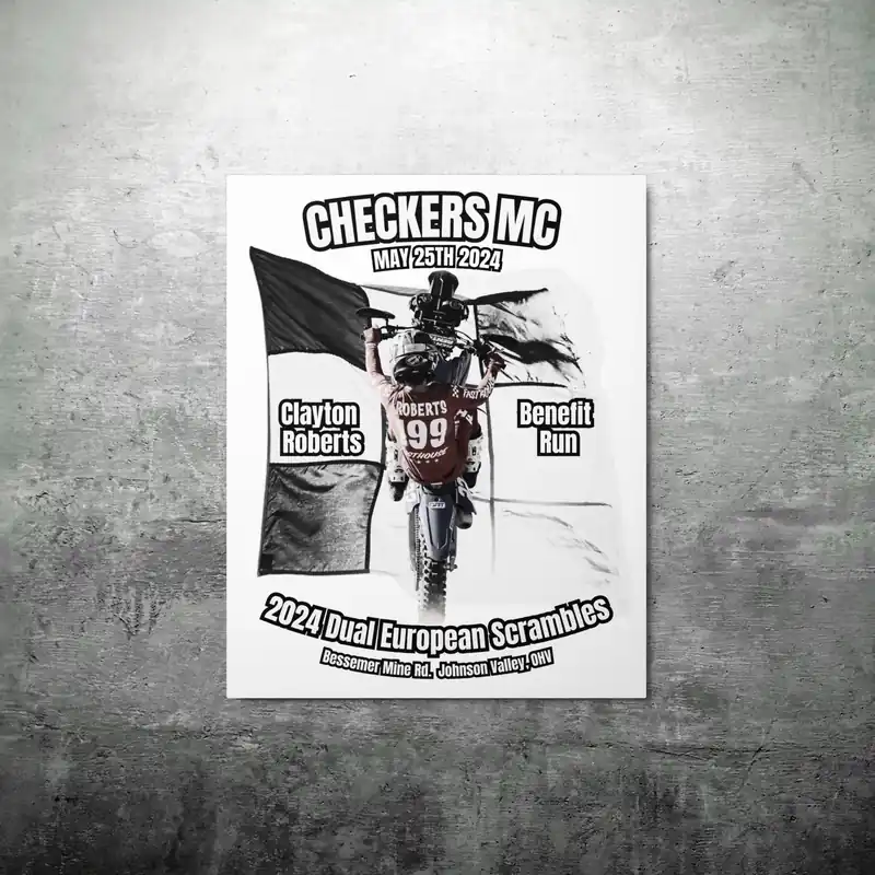Metal Print - Checkers MC 2024 Dual Euro - Clayton Roberts Benefit Run