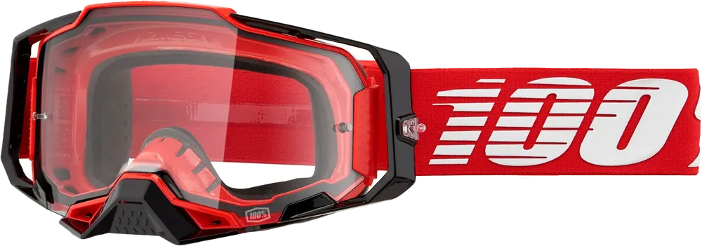 100% Armega Goggle Red Clear Lens - LiveTheGnar