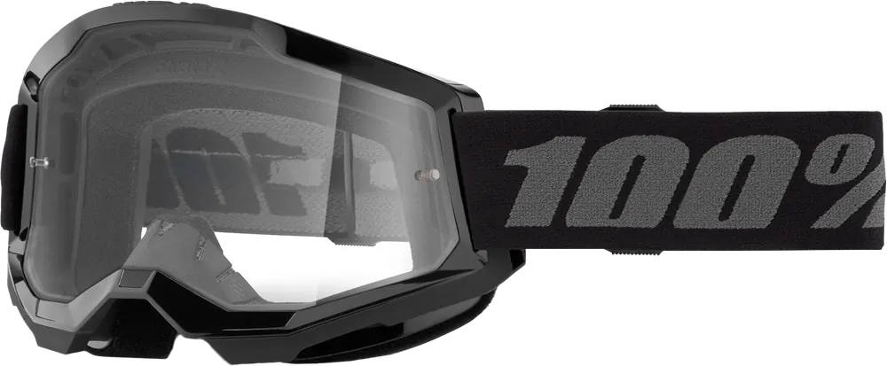 100% Strata 2 Goggle Black Clear Lens - LiveTheGnar