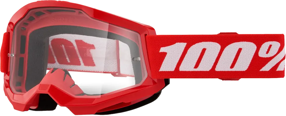 100% Strata 2 Goggle Red Clear Lens - LiveTheGnar