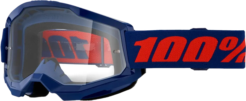 100% Strata 2 Goggle Navy Clear Lens - LiveTheGnar