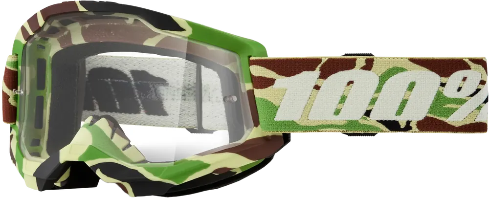 100% Strata 2 Goggle War Camo Clear Lens - LiveTheGnar