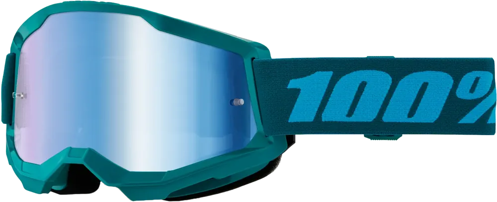 100% Strata 2 Goggle Stone Mirror Blue Lens - LiveTheGnar