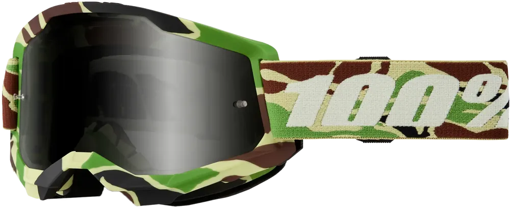 100% Strata 2 Sand Goggle War Camo Smoke Lens - LiveTheGnar