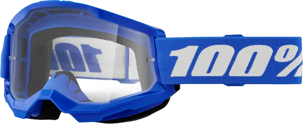 100% Strata 2 Youth Goggle Blue Clear Lens - LiveTheGnar