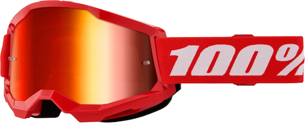 100% Strata 2 Youth Goggle Red Mirror Red Lens - LiveTheGnar