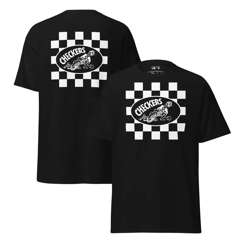 Checkers MC Mens Slider Square Black T-Shirt - Official Club Apparel