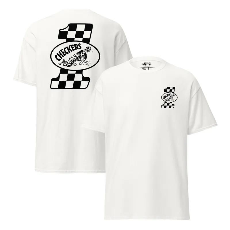 Checkers MC Mens White #1 Slider T-Shirt - Official Club Apparel