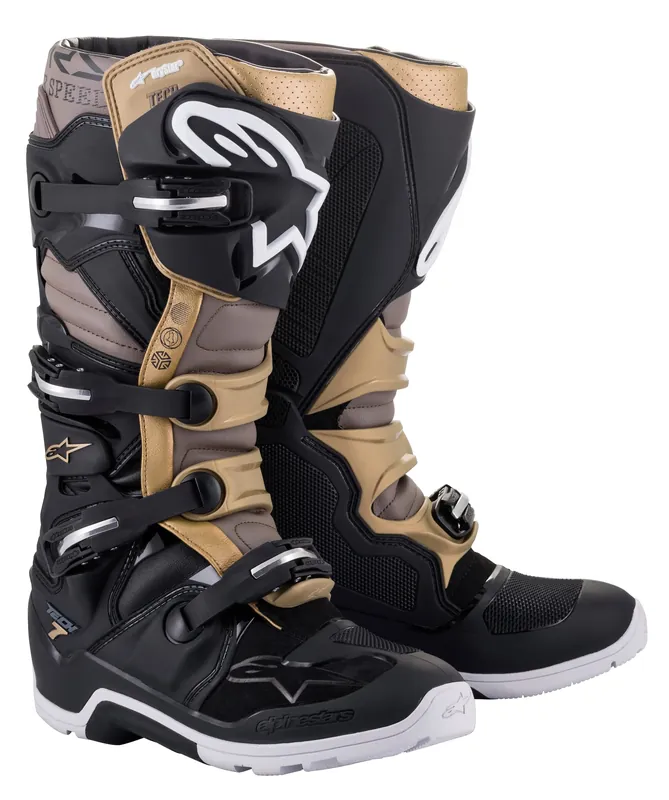 Alpinestars Tech 7 Enduro Drystar Black/Grey/Gold Boots - LiveTheGnar