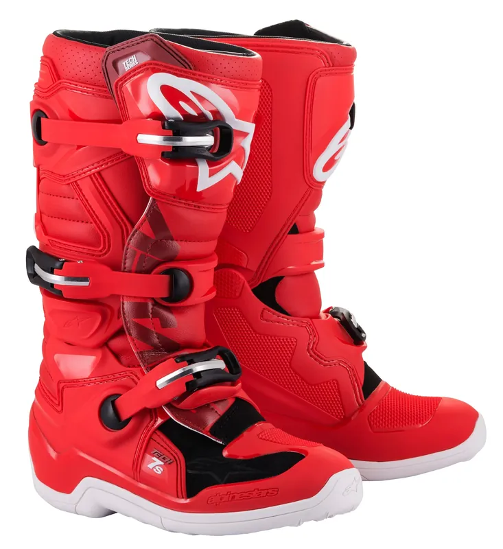 Alpinestars Youth Tech 7s Red Boots - LiveTheGnar