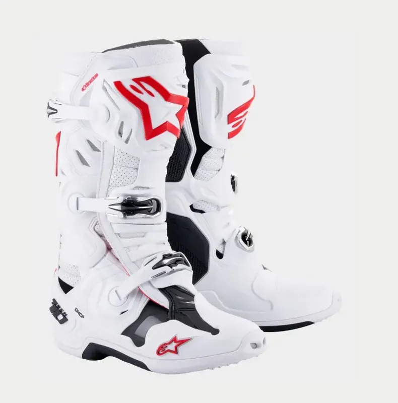 Alpinestars Tech 10 Supervented White/Bright Red Boots - LiveTheGnar