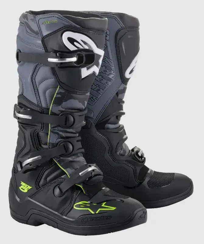 Alpinestars Tech 5 Black/Grey/Yellow Fluo Boots - LiveTheGnar