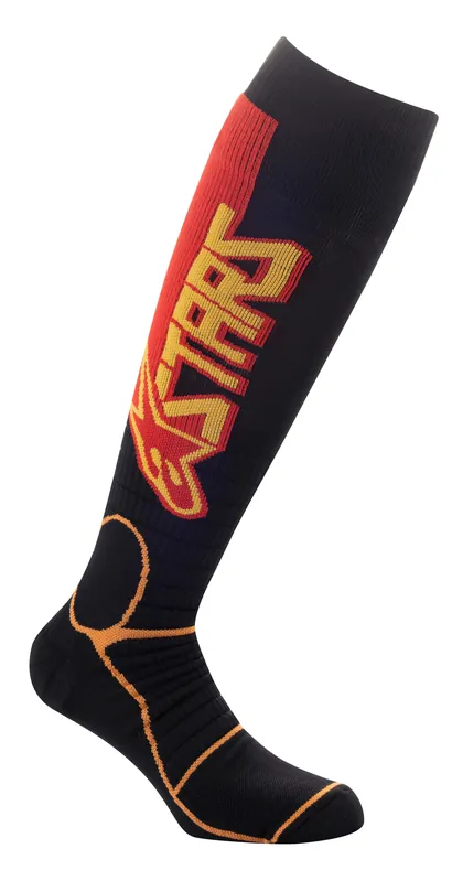 Alpinestars MX Pro Socks - Black/Yellow/Tangerine Md
