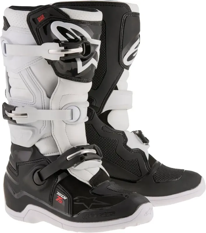 Alpinestars Youth Tech 7s Black/White Boots - LiveTheGnar