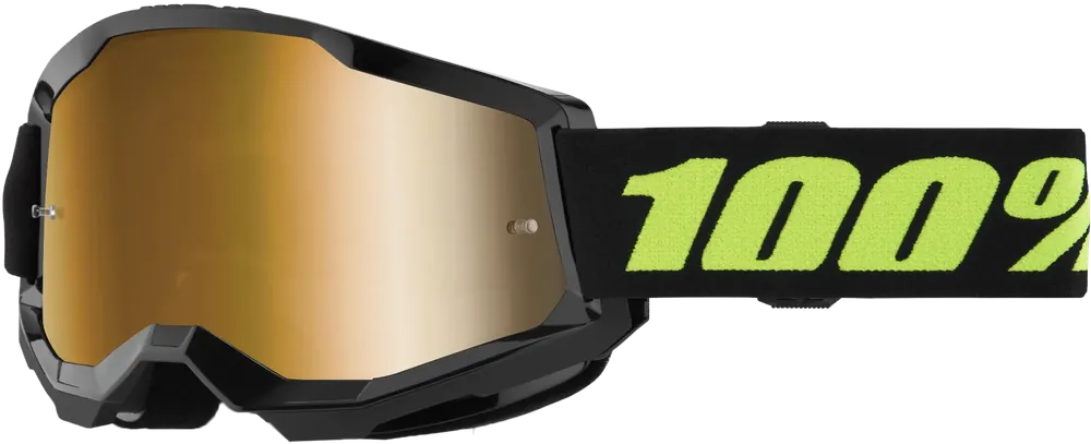 100% Strata 2 Goggle Solar Eclipse Mirror True Gold - LiveTheGnar