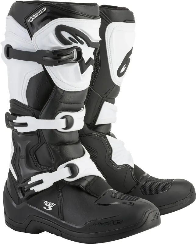 Alpinestars Tech 3 Black/White Boots - LiveTheGnar