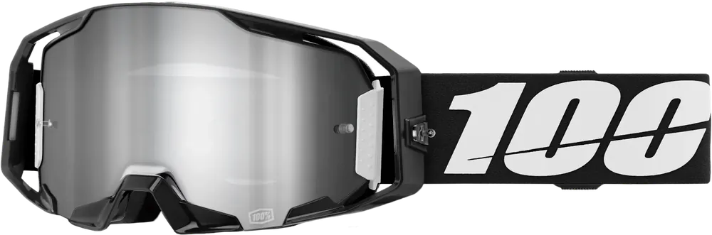 100% Armatic Goggle Black with Mirror Silver Flash Lens - LiveTheGnar