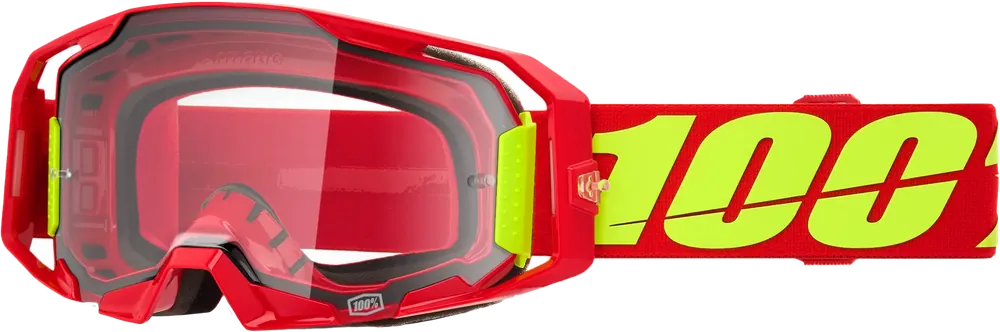 100% Armatic Goggle Red with Clear Lens - LiveTheGnar