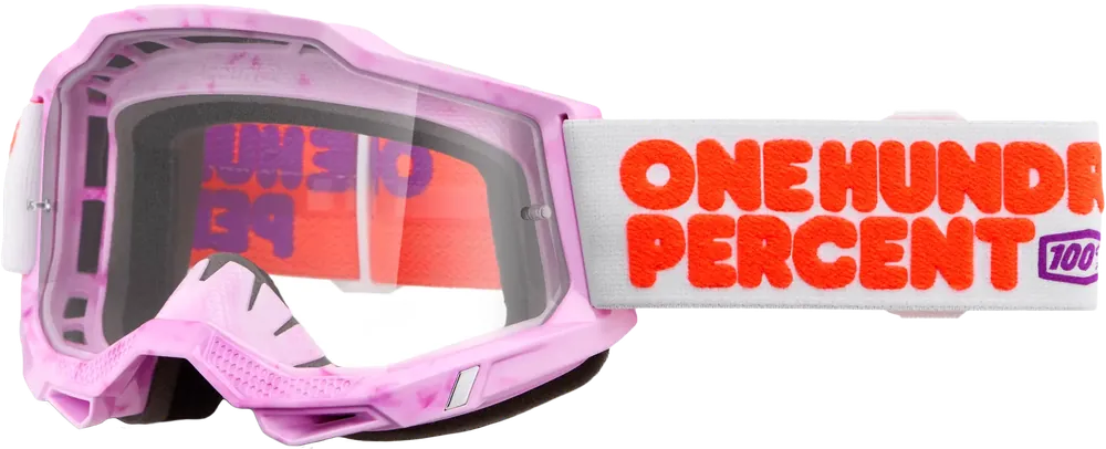 100% Accuri 2 Goggle Hundreds with Clear Lens - LiveTheGnar