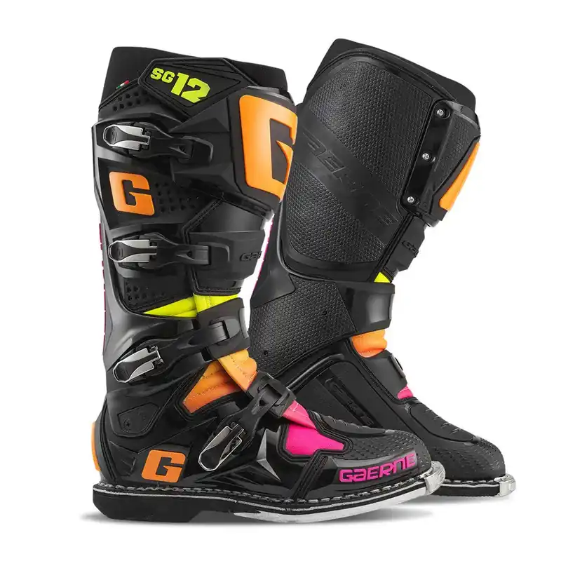 Gaerne SG12 Limited Edition Black/Orange/Pink Boots - LiveTheGnar