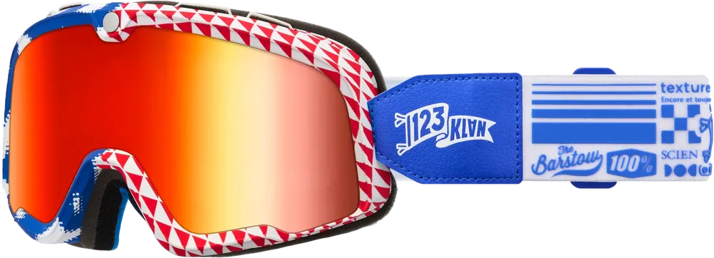 100% Barstow Goggle Artist Series 123 Klan with Mirror Red Lens - LiveTheGnar