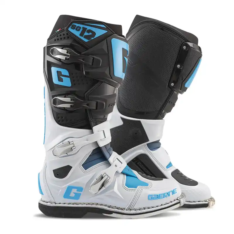 Gaerne SG12 Limited Edition Black/White/Carolina Blue Boots - LiveTheGnar