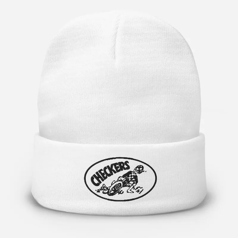 Checkers MC White Embroidered Beanie - Official Club Apparel