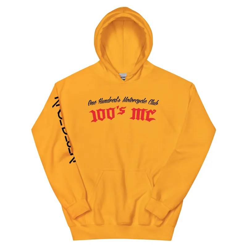 100'S MC Official Club Rocker Hoodie - Yellow