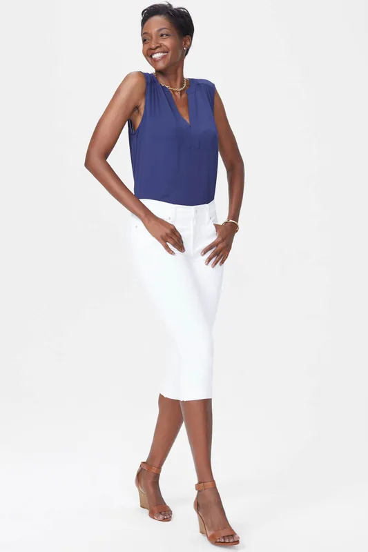 Marilyn Straight Crop Jeans In Petite - Optic White