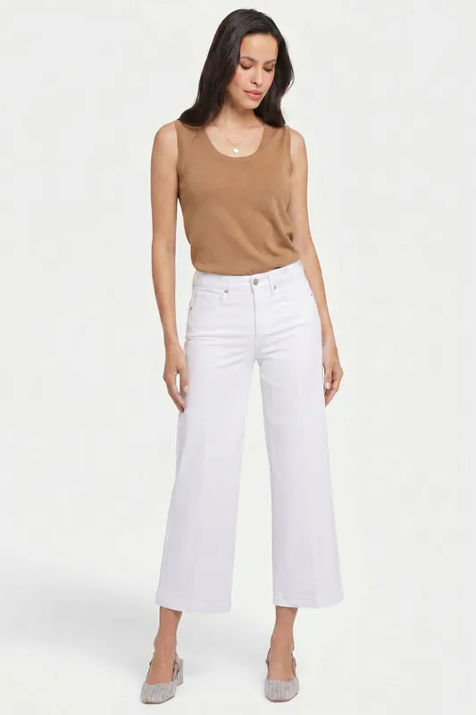 Teresa Wide Leg Ankle Jeans - Optic White