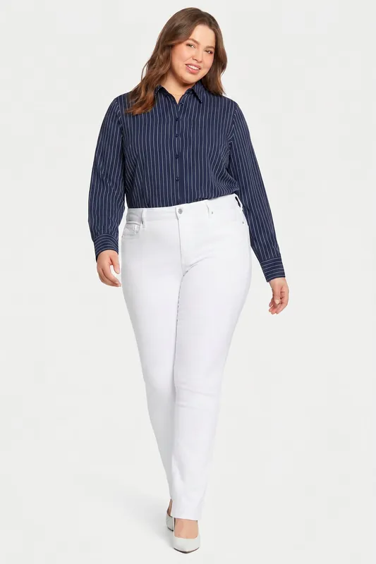 Marilyn Straight Jeans In Plus Size - Optic White