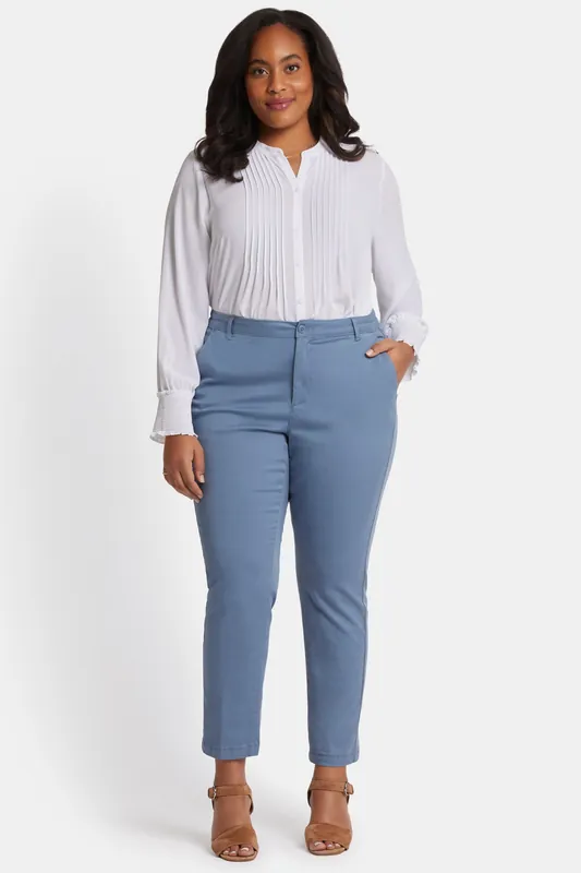 Sadie Slim Pants In Plus Size - Blue Stone