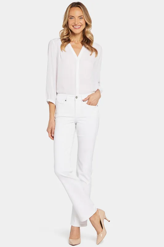 Marilyn Straight Jeans In Long Inseam - Optic White