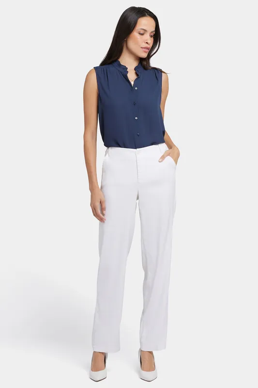 Marilyn Straight Pants In Petite - Optic White