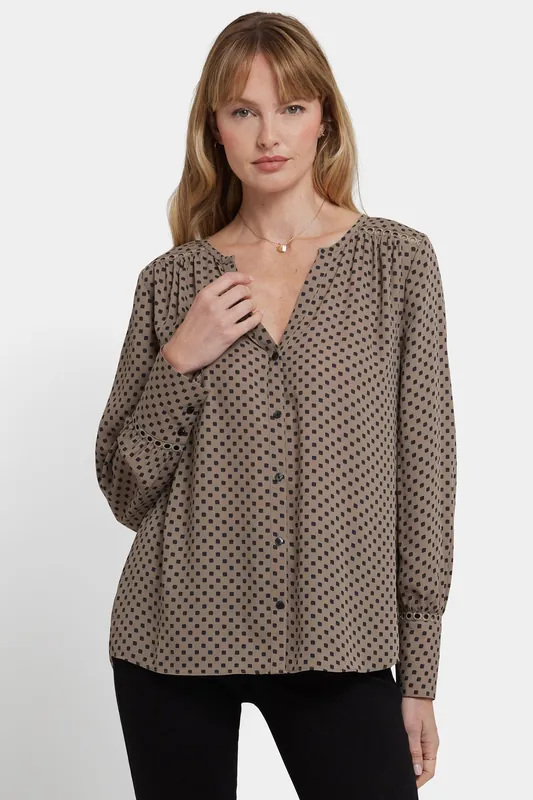 Liliana Peasant Blouse - Capucine Dots