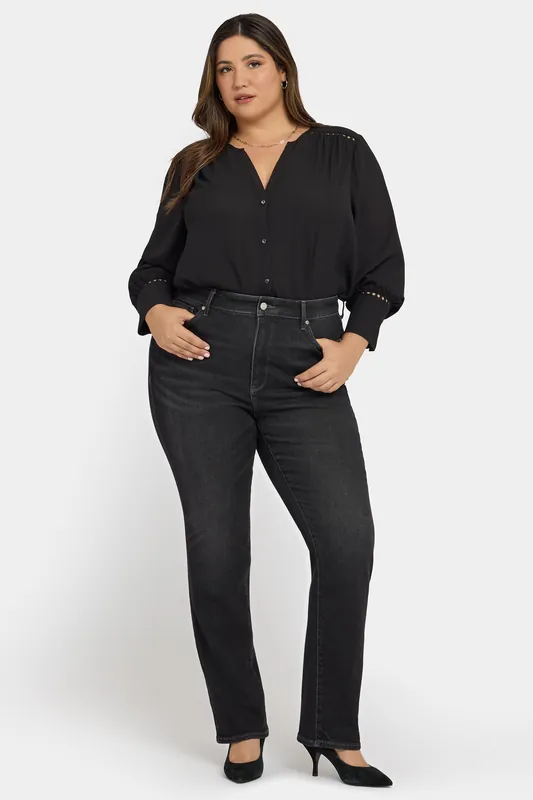 Marilyn Straight Jeans In Plus Size - Paris Lights
