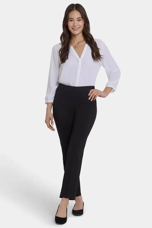 Pull-On Slim Ankle Trouser Pants - Black