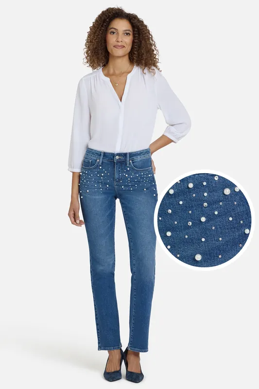 Marilyn Straight Jeans In Petite - Lake Notre-Dame