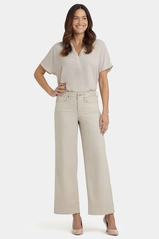Teresa Wide Leg Ankle Jeans - Feather