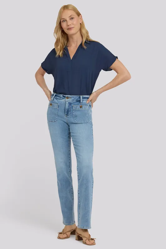 Marilyn Straight Jeans In Tall - Mist Springs