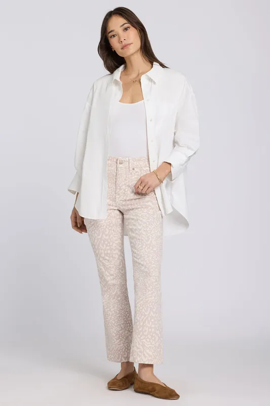 Billie Mini Bootcut Ankle Jeans - Snow Leopard