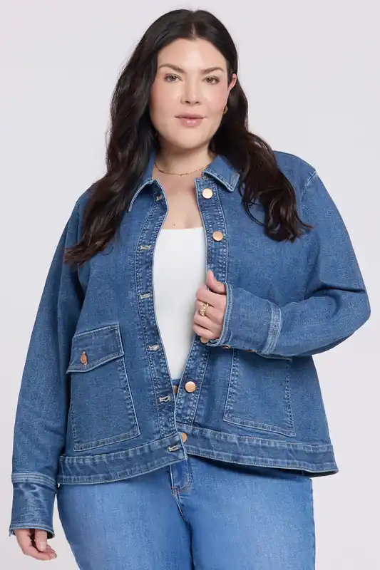 Denim Jacket In Plus Size - Salton