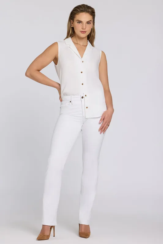 Marilyn Straight Jeans In Petite - Optic White