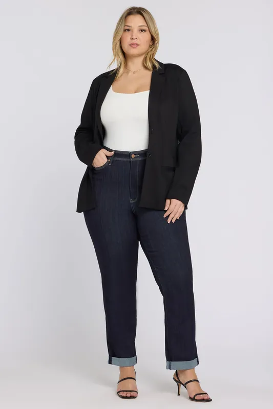 Marilyn Straight Jeans In Plus Size - Morning Tides