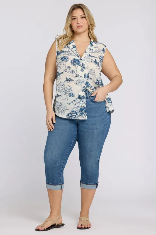 Marilyn Straight Crop Jeans In Plus Size - Wild River